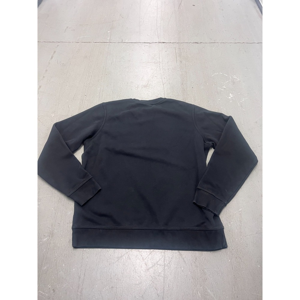 Nike Men's Black Solo Swoosh Fleece Crew Sweatshirt 611467-010 Casual Gorpcore - Picture 2 of 8